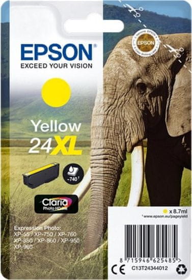 Epson Epson inkoustová náplň/ T2434/ Singlepack 24XL Claria Photo HD Ink/ Žlutá