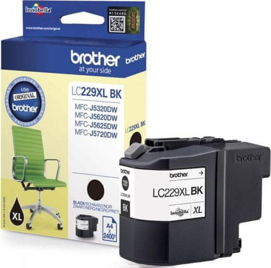 BROTHER inkoustová náplň LC-229XLBK/ Černá/ 2400 stran - pouze MFC-J5xxxDW