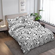 Výpredaj obliečok Obliečky z mikrovlákna PANDA sivé Rozmer obliečky: 2 ks 70 x 90 cm | 200 x 220 cm