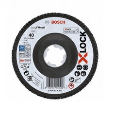 BOSCH Professional lamelové brúsne kotúče Best for Metal systému X-LOCK, šikmá verze, fibrové doska, Ø 125 mm, G 40, X (2608619201)