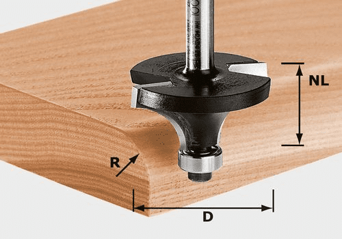 Festool Zaobľovacia fréza HW, päta 8 mm HW S8 D19,1/R3 KL (491010)