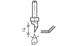 Festool fréza na sadrokartón HW, piata 8 mm HW S8 D12,5/45° (491000)