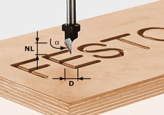 Festool Písmové fréza HS, päta 8 mm HS S8 D11/60° (491002)