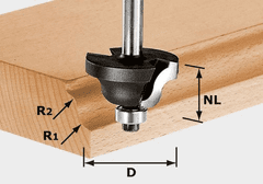 Festool DvouobLouková fréza HW, päta 8 mm HW S8 D38,1/R6,35/R6,35 (491030)