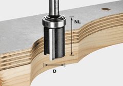 Festool Lícovacie fréza HW, päta 8 mm HW S8 D19/NL25 (491028)