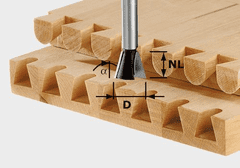 Festool Svlakové / ozubová fréza HW, päta 8 mm HW S8 D20/17/15° (490996)