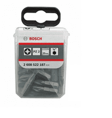 BOSCH Professional Skrutkovací bit Extra-Hart PZ 2, 25 mm 25 ks v sade Tic Tac box (2608522187-E6U)