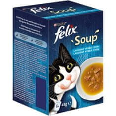 Felix Soup 6x48g polievky s treskou, tuniakom a platesou pre mačky