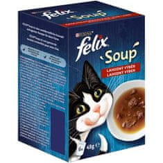 Felix Soup 6x48g polievky s hovädzím, kuraťom a jahňacím pre mačky