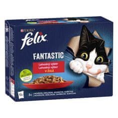 Felix Fantastic Multipack kapsička 12x85g s kuraťom, hovädzím, králikom a jahňacím v želé