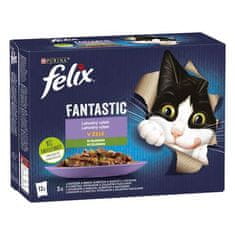 Felix Fantastic Multipack kapsička 12x85g hovädzie s mrkvou, kurča s paradajkami, losos s cuketou, pstruh so zel. fazuľkami v želé