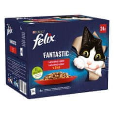 Felix Fantastic Multipack kapsička 24x85g s kuraťom, hovädzím, králikom a jahňacím v želé