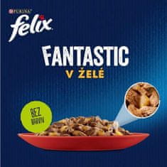 Felix Fantastic Multipack 80x85g hovädzie,kura,tuniak,treska v želé