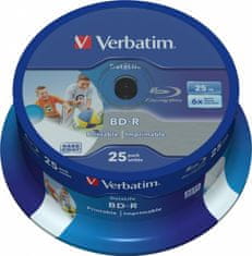 VERBATIM BD-R Blu-Ray SL DataLife 25GB/ 6x/ printable/ 25pack/ spindle