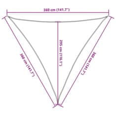 Vidaxl Tieniaca plachta 160 g/m² hnedá 3,6x3,6x3,6 m HDPE