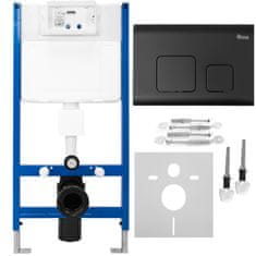 REA , podomietkový systém pre závesné WC a čierne tlačidlo typ F, KPL-90007