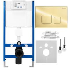 REA , podomietkový systém pre závesné WC a zlaté tlačidlo typ F, KPL-90009