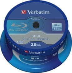 VERBATIM BD-R Blu-Ray SL DataLife 25GB/ 6x/ 25pack/ spindle