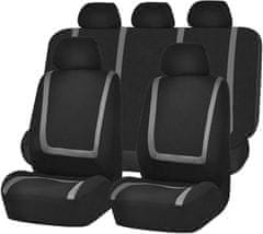 JOIRIDE® Univerzálna 8-dielna súprava poťahov autosedačky (2x predné, 3x zadné sedadlá, 8x opierka hlavy) – sivá | CARFIT