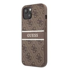 Guess Obal / kryt pre Apple iPhone 13 Mini hnedé - Guess PU 4G Printed Stripe