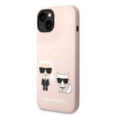 Karl Lagerfeld Obal / kryt na Apple iPhone 14 Plus ružové - Karl Lagerfeld a Choupette Liquid Silicone