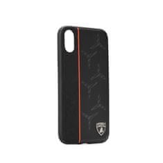 MobilMajak Obal / kryt na Apple iPhone XS Max čierne - Originálne kožené puzdro Lamborghini AVENTADOR