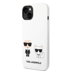 Karl Lagerfeld Obal / kryt na Apple iPhone 14 Plus biele - Karl Lagerfeld a Choupette Liquid Silicone