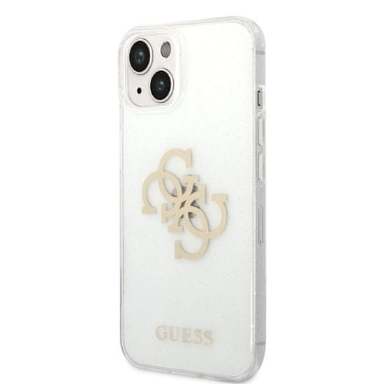 Guess Obal / kryt na Apple iPhone 14 Plus Transparentný - Guess TPU Big 4G Full Glitter