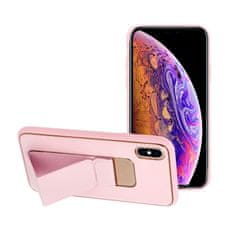 FORCELL Obal / kryt pre Apple iPhone XR ružové - Kožené puzdro so stojanom