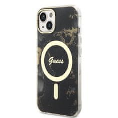 Guess Obal / kryt na Apple iPhone 13 čierne - Guess Marble IML MagSafe