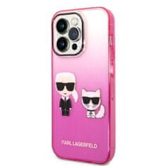 Karl Lagerfeld Obal / kryt na Apple iPhone 14 Pro ružové - Choupette Karl Lagerfeld