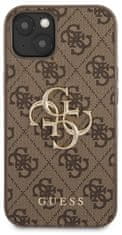 Guess Obal / kryt pre Apple iPhone 13, hnedé Guess Big 4G Metal Logo Hard Case