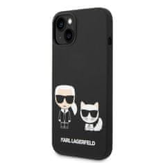 Karl Lagerfeld Obal / kryt na Apple iPhone 14 Plus čierne - Karl Lagerfeld a Choupette Liquid Silicone