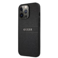 Guess Obal / kryt na Apple iPhone 13 Pro čierne - Guess PU Leather Saffiano