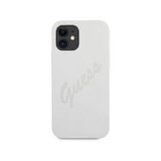 Guess Obal / kryt pre Apple iPhone 12 mini 5,4 cream - Guess Silicone Vintage Script