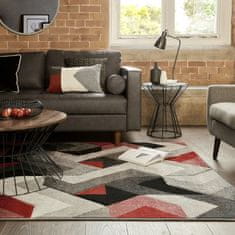 Flair AKCIA: 160x230 cm Kusový koberec Hand Carved Aurora Grey / Red 160x230