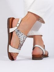 Amiatex Dámske sandále 108590 + Nadkolienky Gatta Calzino Strech, biele, 36