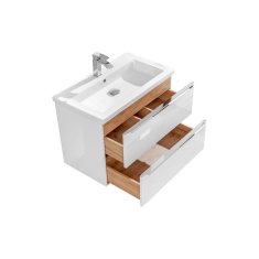 Kúpeľňová skrinka CAPRI WHITE 821 - dub craft/biela/biely lesk