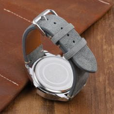 BStrap Suede Leather remienok na Garmin Vivoactive 5, gray