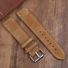 BStrap Suede Leather remienok na Garmin Vivoactive 5, brown
