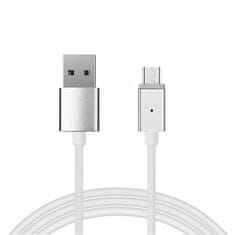 TopQ  Magnetický kábel typ 1 - USB na Micro USB - s odpojiteľnou zástrčkou 1 meter strieborný (blister)