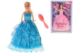 Bábika princezná 29 cm s doplnkami (modrá, ružová)