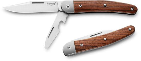 LionSteel JK2 ST vreckový nôž 7,7 cm, titán, drevo Santos, otvárač/skrutkovač