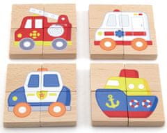 Viga Dřevěné magnetické puzzle - dopravní prostředky