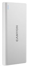 Canyon powerbanka PB-108W, 10000mAh Li-pol, Input 5V (MicroUSB/Lightning - Apple), Output 5V (2xUSB-A), biela