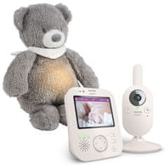 Philips Avent Chůvička dětská video SCD891/26+NATTOU Uspáváček 4v1 Sleepy Bear Grey 0m+