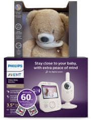 Philips Avent Chůvička dětská video SCD891/26 + NATTOU Uspáváček 4v1 Sleepy Bear Pale Brown 0m+