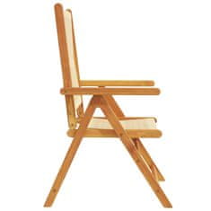 Petromila vidaXL Sklápacie záhradné stoličky 8 ks béžové masívne akáciové drevo