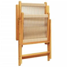 Petromila vidaXL Sklápacie záhradné stoličky 6 ks béžové masívne akáciové drevo