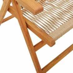 Petromila vidaXL Sklápacie záhradné stoličky 8 ks béžové masívne akáciové drevo